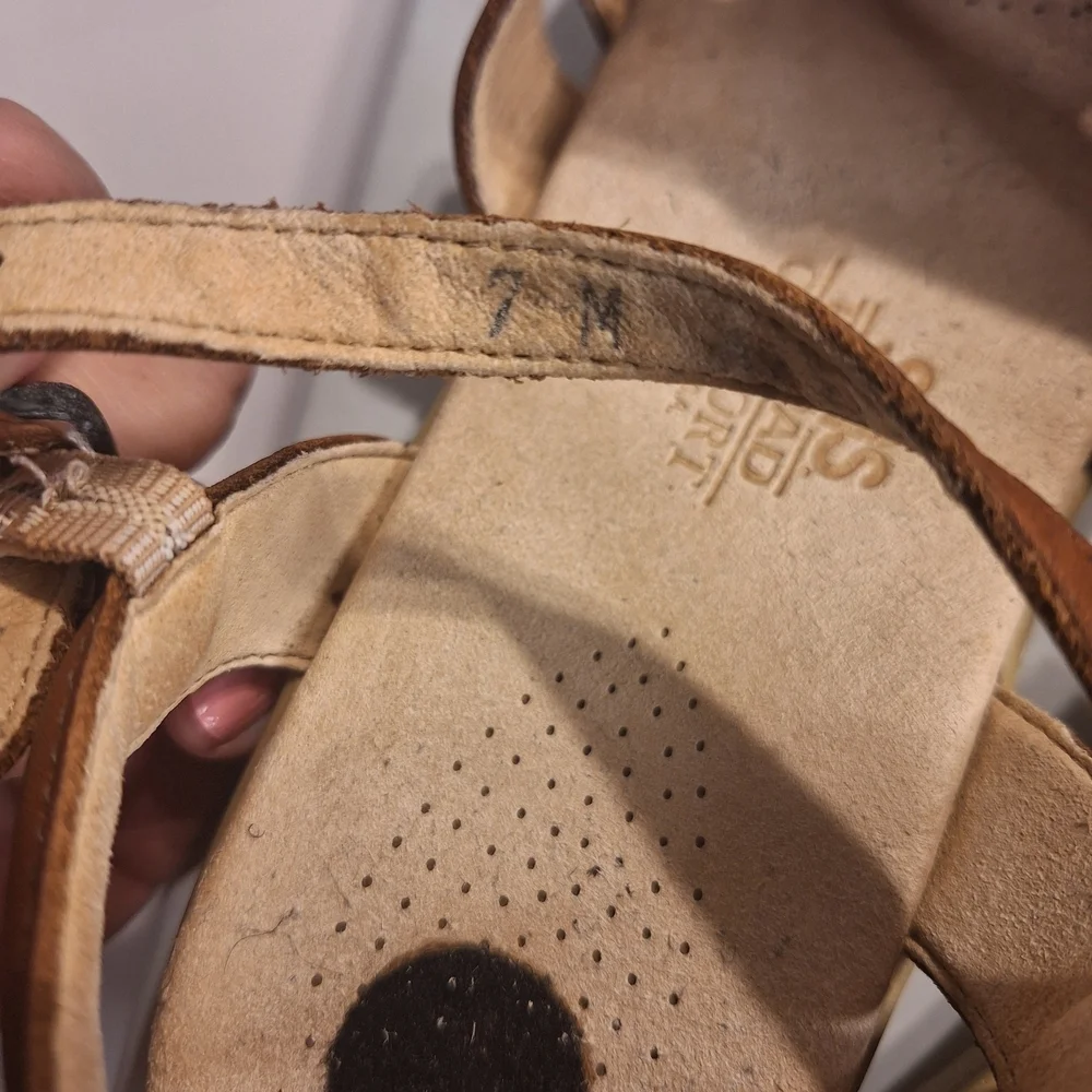 SAS Helena Tripad Comfort Tan Leather Women's Sandals. Size 7 M